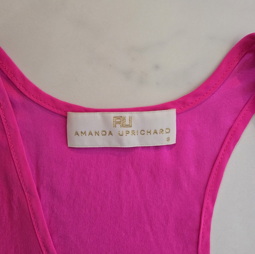 Amanda Uprichard Small Silk Pink Tank Top - Picture 4 of 9